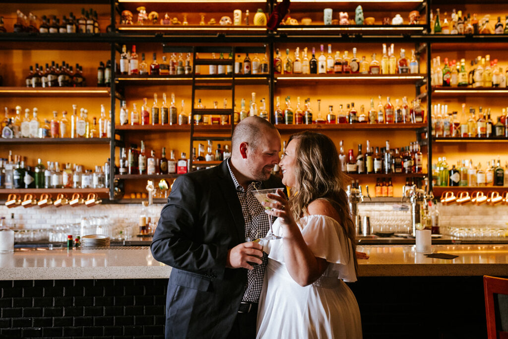 Moody Engagement Session At A Bar in Campbell California