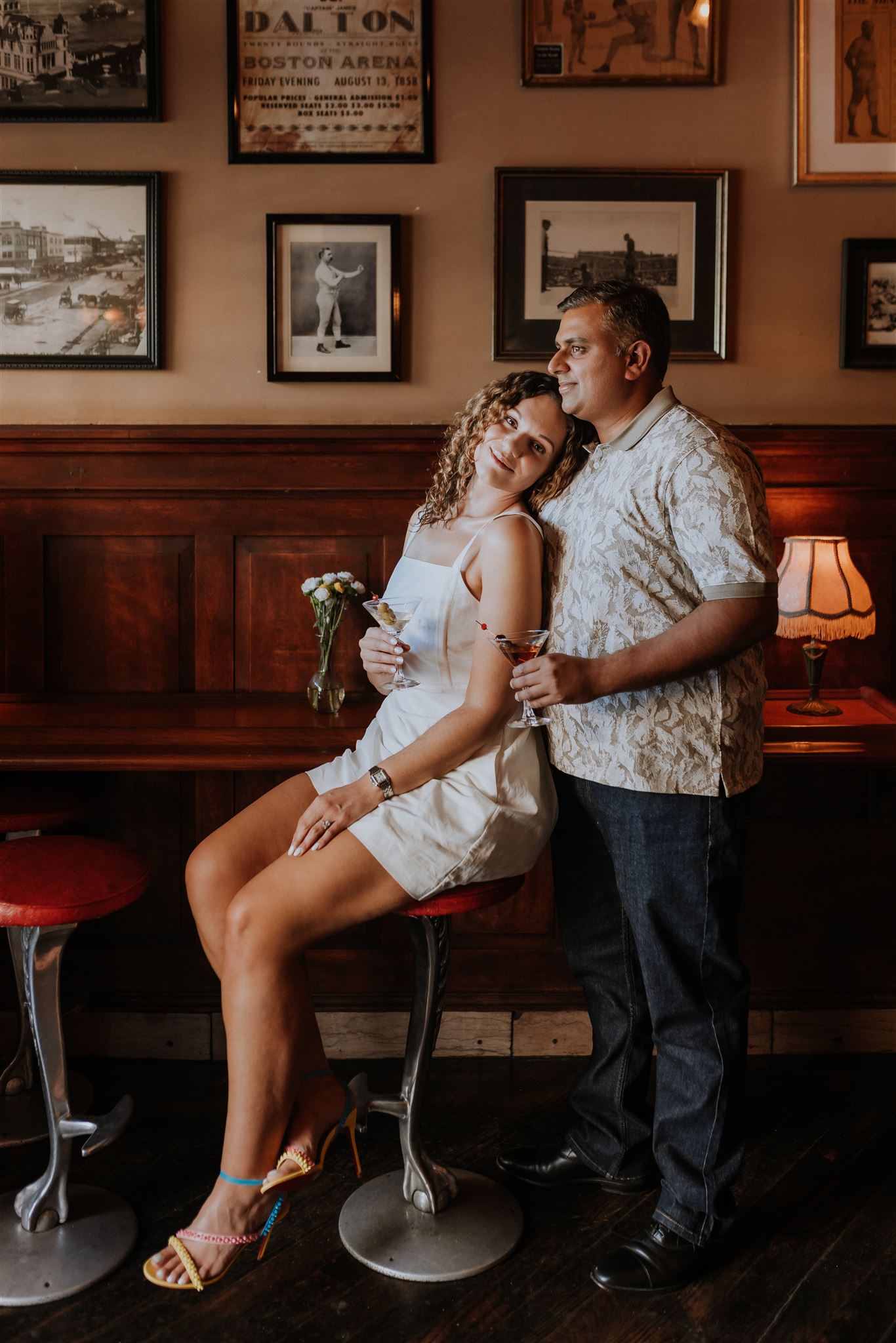 San Francisco Vibey Bar Engagement Photography