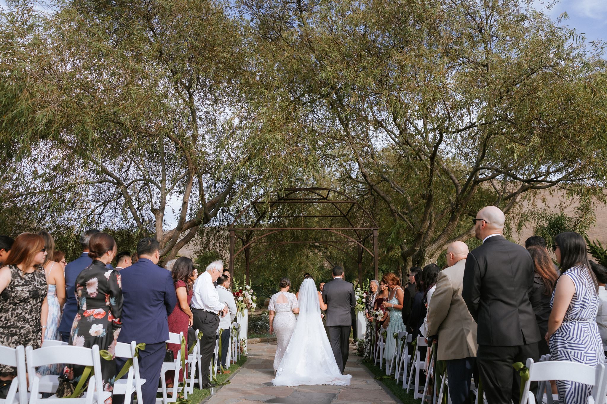 Outdoor wedding ceremony at Nella Terra Cellars in Sunol, California