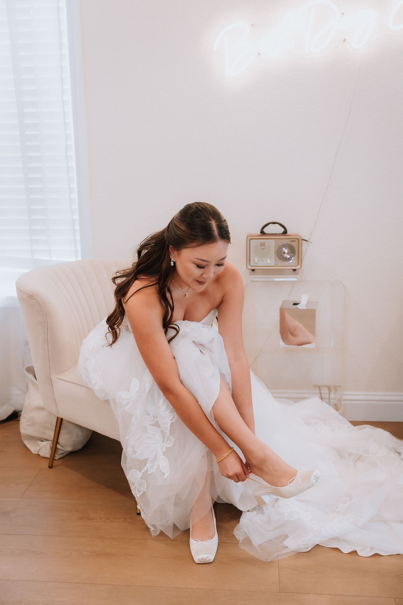 Bride getting ready before the Ceremony
