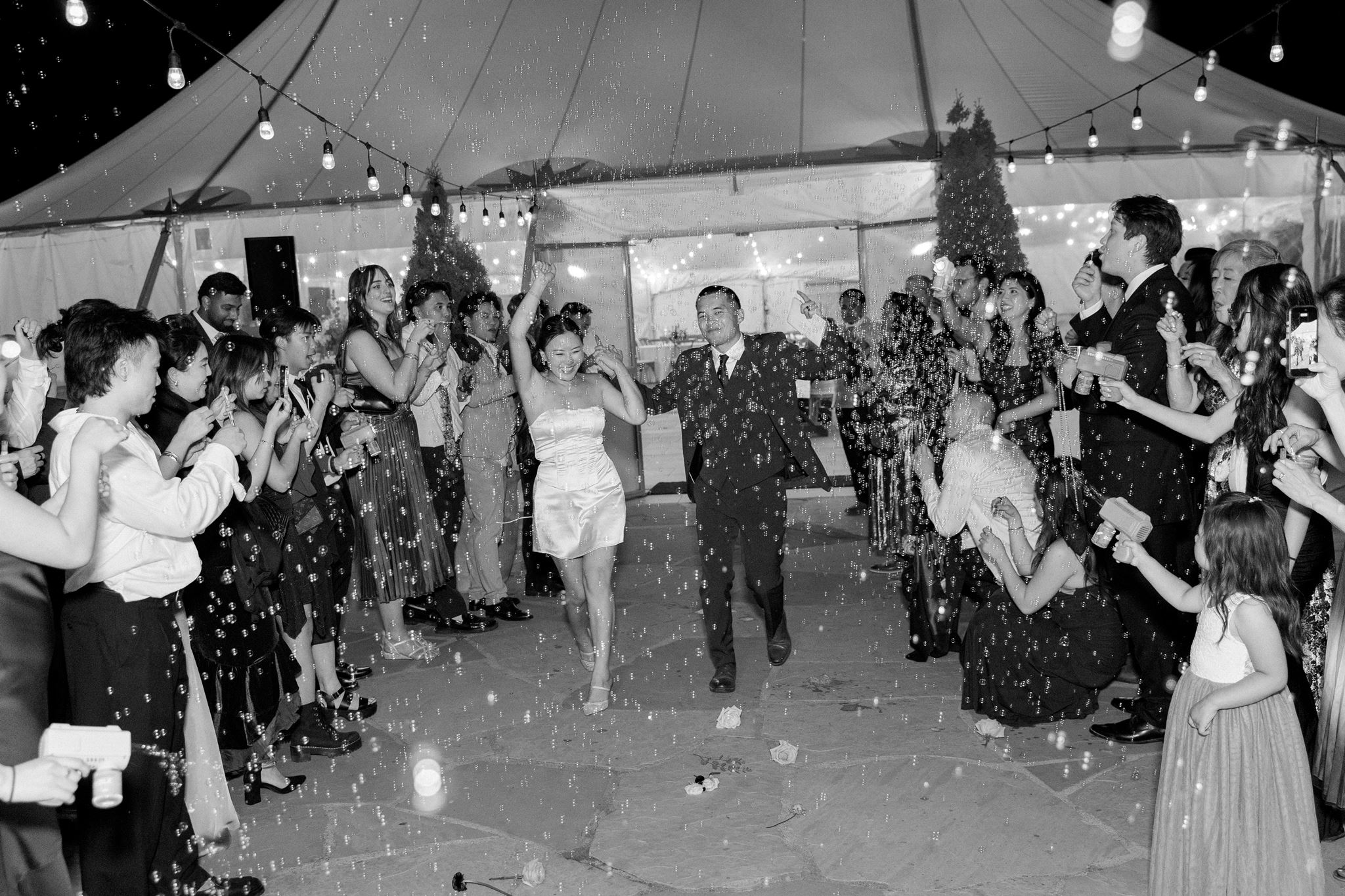 Bubble exit celebrating at the end of the night