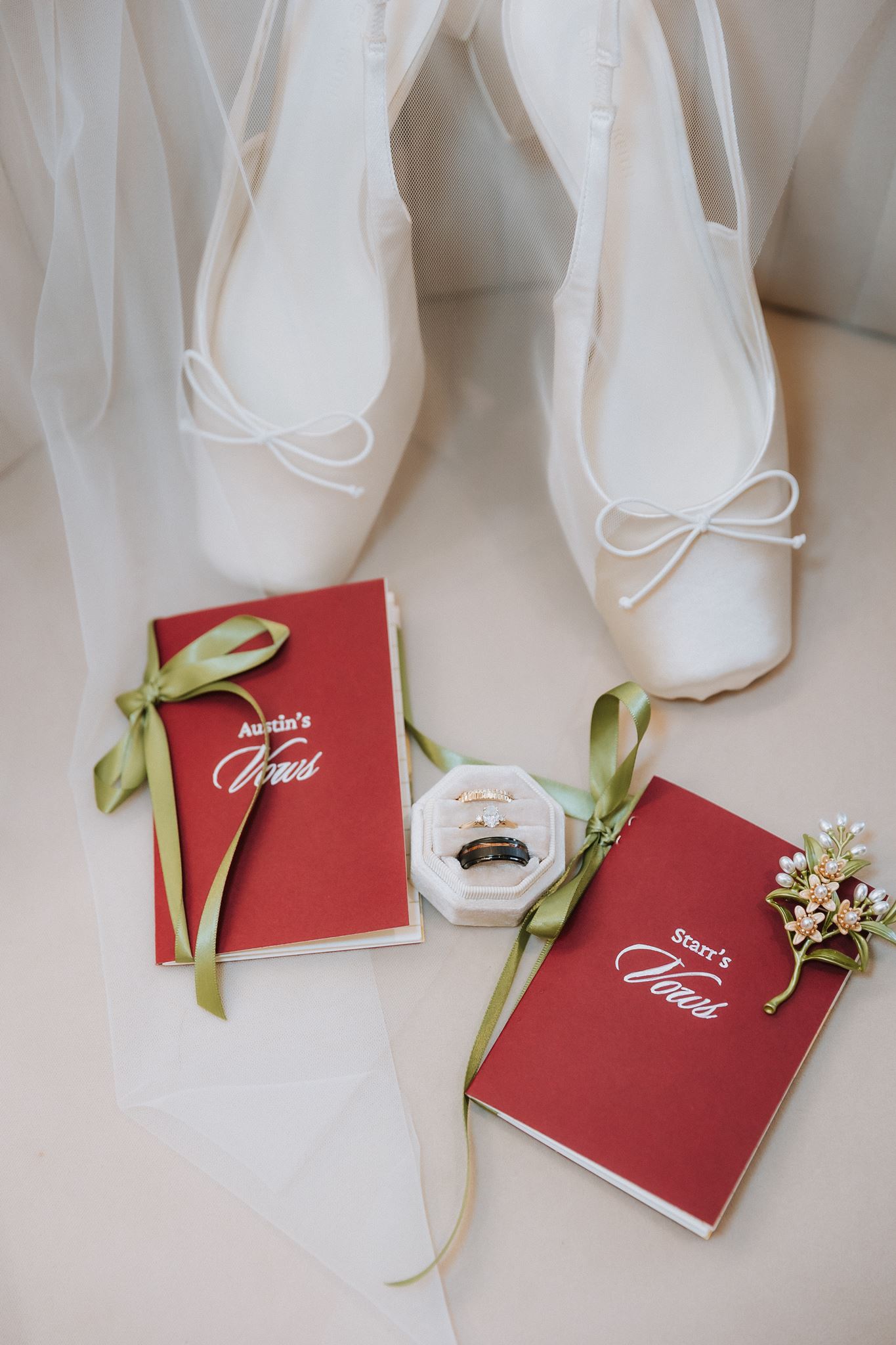 Details flatlay during getting ready before ceremony at Nella Terra