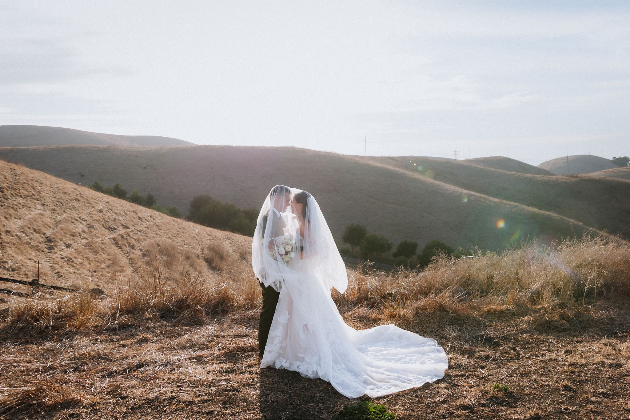 Couples sunset portrait at Nella Terra in Sunol