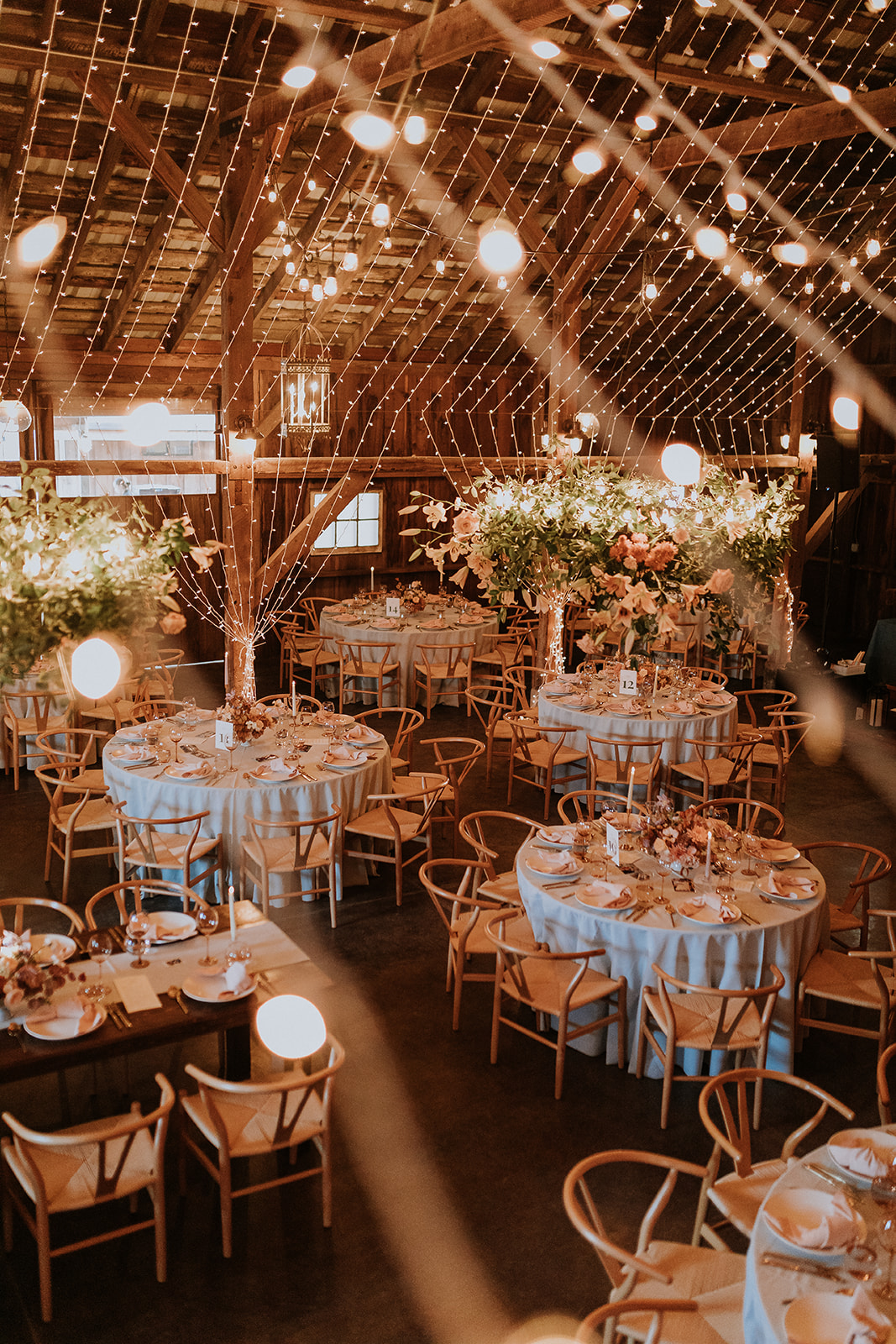Reception details at Olympia's Valley Estate in Petaluma, California